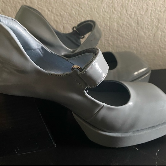 Jeffrey Campbell Reine Mary Jane SquareToe Blue Y2K Goth Platform Pumps 6.5 - Picture 8 of 16
